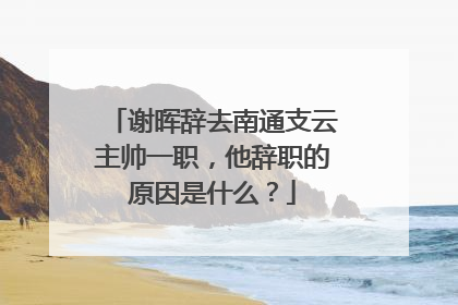 谢晖辞去南通支云主帅一职，他辞职的原因是什么？