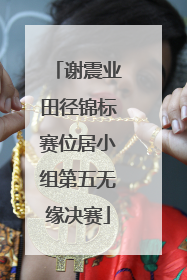 谢震业田径锦标赛位居小组第五无缘决赛