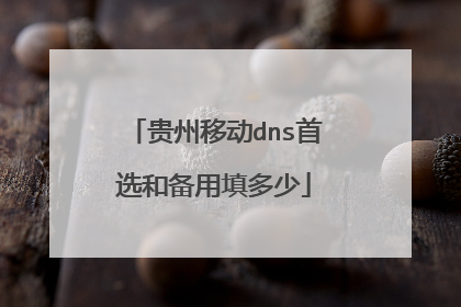 贵州移动dns首选和备用填多少