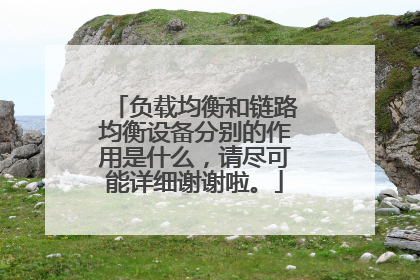 负载均衡和链路均衡设备分别的作用是什么，请尽可能详细谢谢啦。