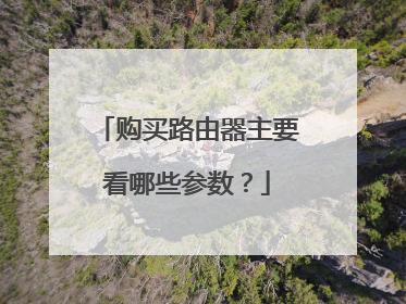购买路由器主要看哪些参数？
