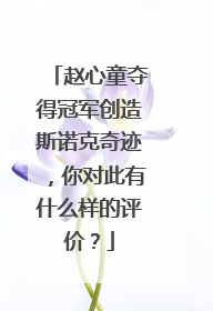 赵心童夺得冠军创造斯诺克奇迹，你对此有什么样的评价？
