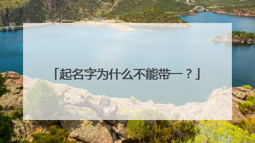 起名字为什么不能带一？