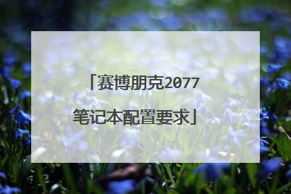 赛博朋克2077笔记本配置要求