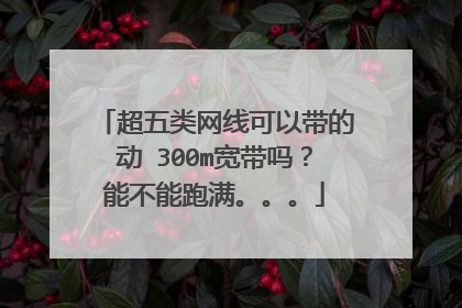 超五类网线可以带的动 300m宽带吗？能不能跑满。。。