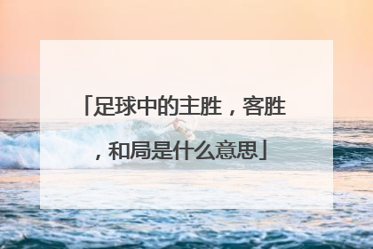 足球中的主胜，客胜，和局是什么意思