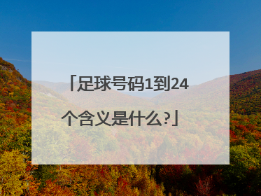 足球号码1到24个含义是什么?
