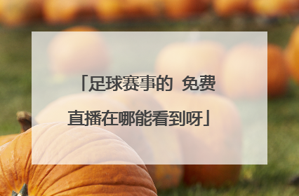 足球赛事的 免费直播在哪能看到呀