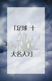 足球 十大名人?