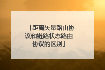 距离矢量路由协议和链路状态路由协议的区别
