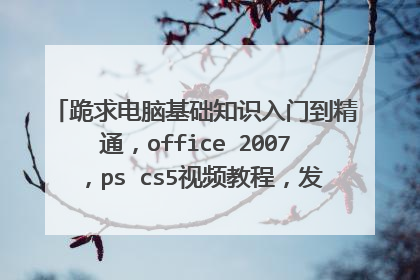 跪求电脑基础知识入门到精通，office 2007，ps cs5视频教程，发到我邮箱里啦1969005797@qq.com