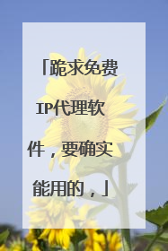 跪求免费IP代理软件，要确实能用的，