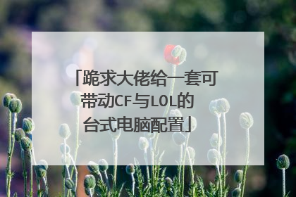 跪求大佬给一套可带动CF与LOL的台式电脑配置