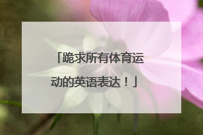 跪求所有体育运动的英语表达！