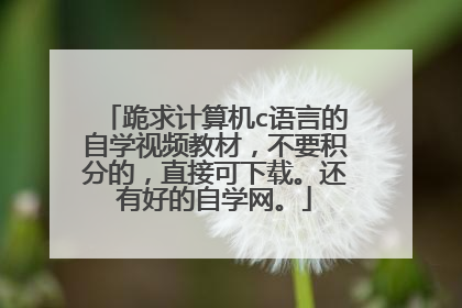 跪求计算机c语言的自学视频教材，不要积分的，直接可下载。还有好的自学网。