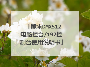跪求DMX512电脑控台/192控制台使用说明书