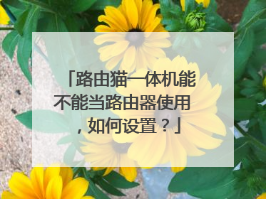 路由猫一体机能不能当路由器使用，如何设置？
