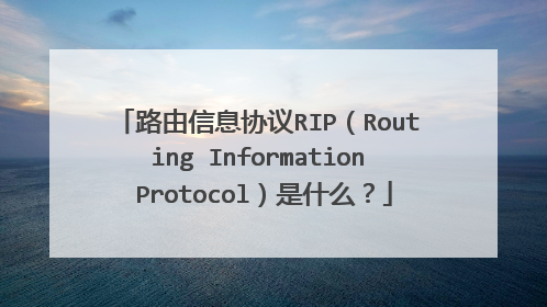 路由信息协议RIP(Routing Information Protocol)是什么?