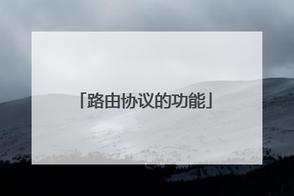 路由协议的功能