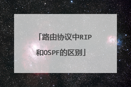 路由协议中RIP和OSPF的区别