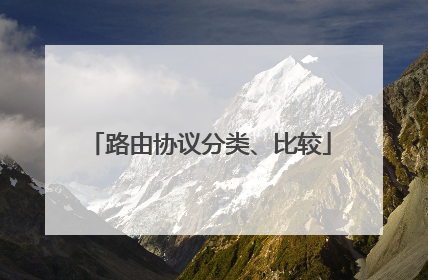 路由协议分类、比较