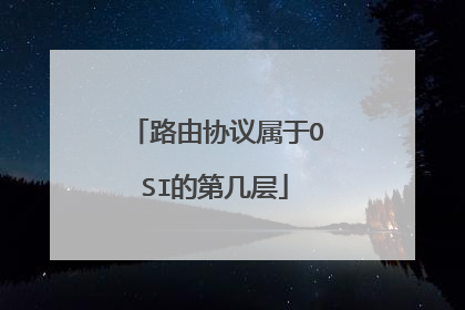 路由协议属于OSI的第几层