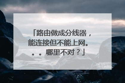 路由做成分线器,能连接但不能上网。。。哪里不对?