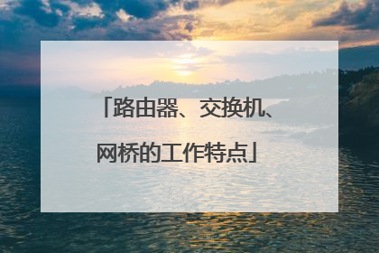 路由器、交换机、网桥的工作特点