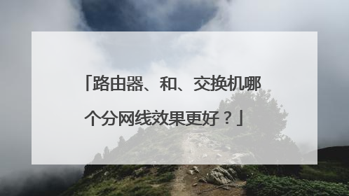 路由器、和、交换机哪个分网线效果更好?
