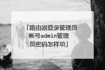 路由器登录管理员帐号admin管理员密码怎样填