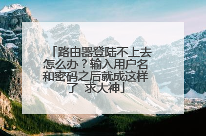 路由器登陆不上去怎么办?输入用户名和密码之后就成这样了 求大神