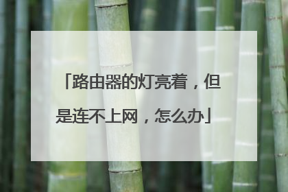 路由器的灯亮着，但是连不上网，怎么办