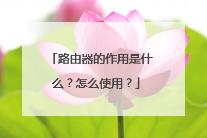 路由器的作用是什么？怎么使用？