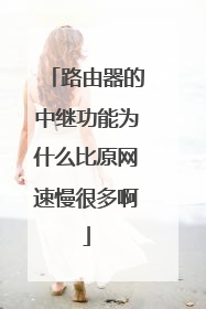 路由器的中继功能为什么比原网速慢很多啊