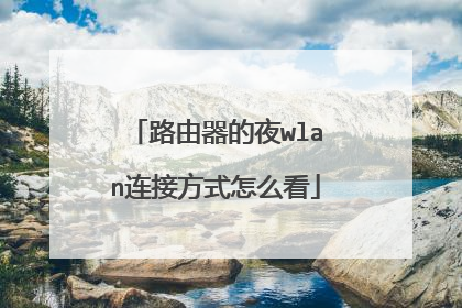 路由器的夜wlan连接方式怎么看