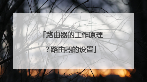 路由器的工作原理？路由器的设置