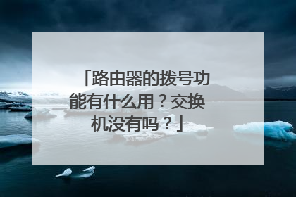 路由器的拨号功能有什么用？交换机没有吗？