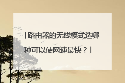 路由器的无线模式选哪种可以使网速最快？