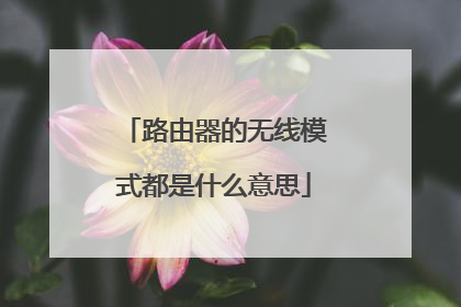 路由器的无线模式都是什么意思