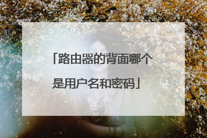 路由器的背面哪个是用户名和密码