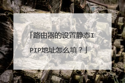 路由器的设置静态IPIP地址怎么填?