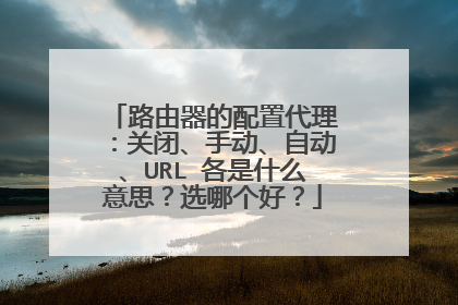 路由器的配置代理:关闭、手动、自动、URL 各是什么意思?选哪个好?
