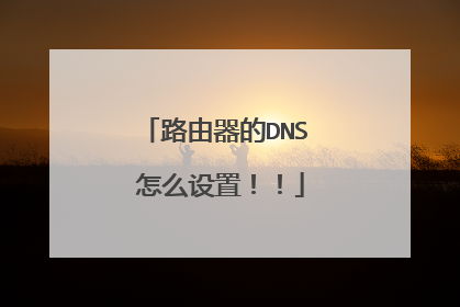 路由器的DNS 怎么设置！！