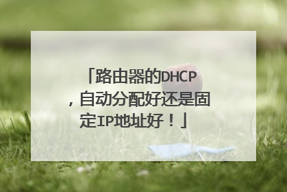 路由器的DHCP,自动分配好还是固定IP地址好!