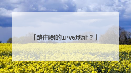 路由器的IPV6地址？