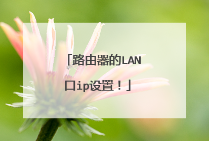 路由器的LAN口ip设置！