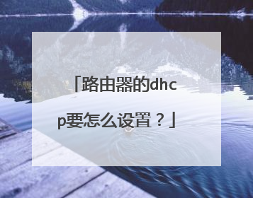 路由器的dhcp要怎么设置?