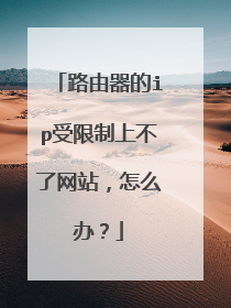 路由器的ip受限制上不了网站,怎么办?