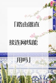 路由器直接连网线能用吗