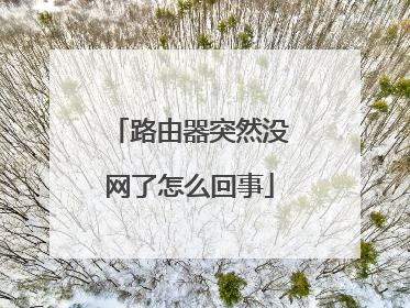 路由器突然没网了怎么回事